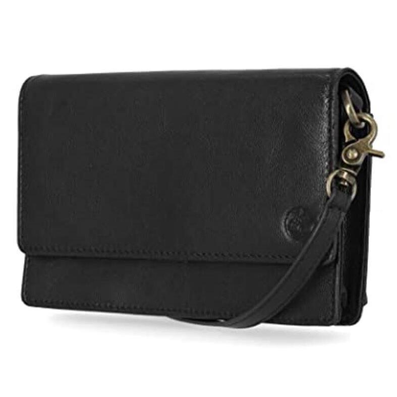Timberland Women`s Rfid Leather Crossbody Bag Wallet Purse Black Antique Silver