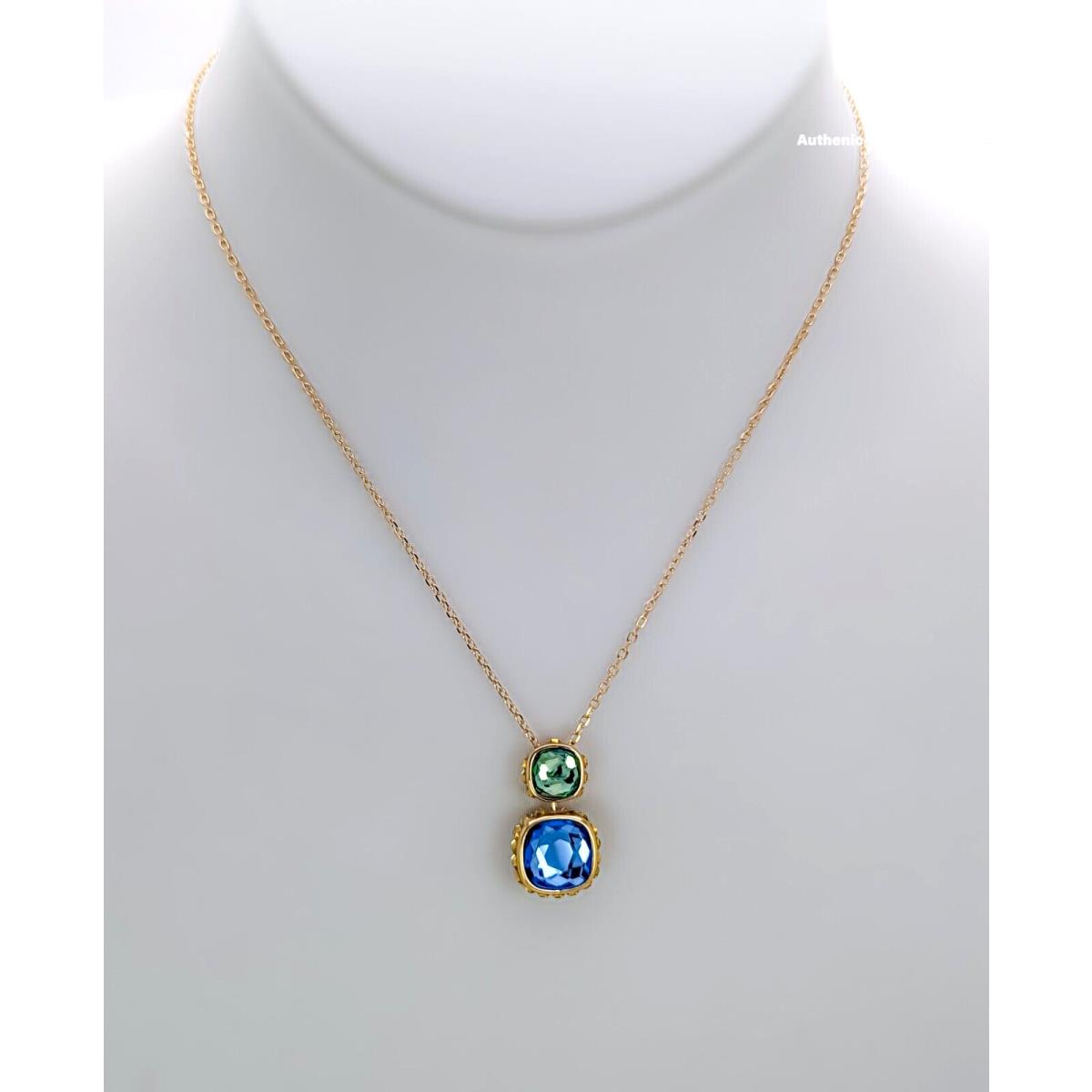Swarovski Gold Green Blue Pink Chroma Twist Pendant Necklace 5692496