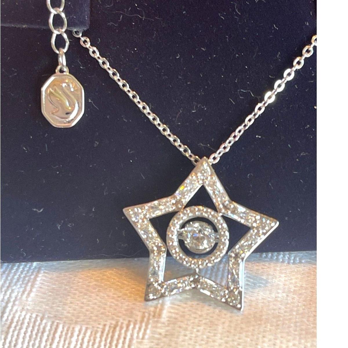 Swarovski Stella Star Zirconia Necklace Silver Rhodium Boxed Gift Pendant