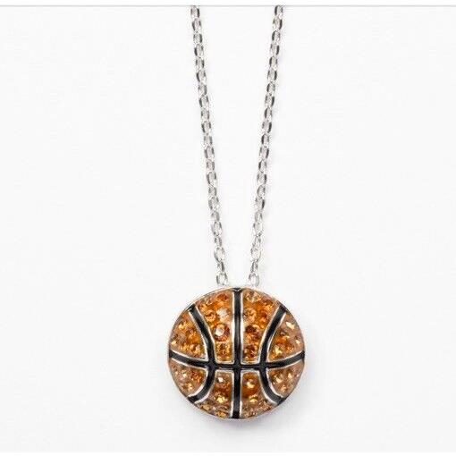 Swarovski Touchstone Crystal Necklace Basketball Rhodium 15-18 Condition