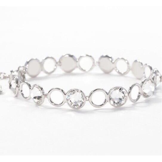 Swarovski Touchstone Crystal Bracelet Clear Rhodium 7 1/4 Adjustable Condition