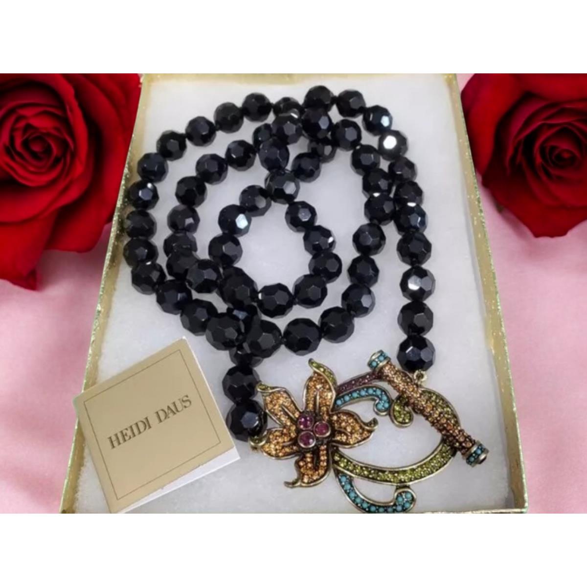 Heidi Daus Swarovski Crystal Toggle Flower Orchid 33 Necklace