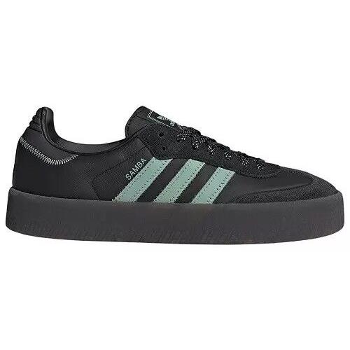 Women Adidas Originals Sambae Soccer Shoes Sneakers Black Mint Green IE9110