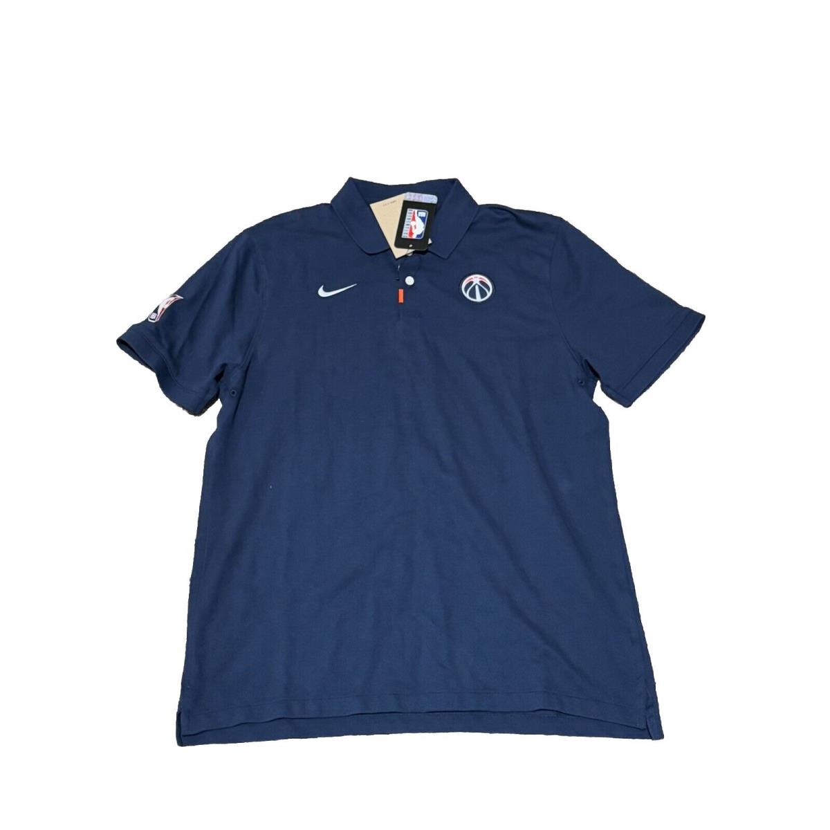 Nike Washington Wizards Basketball Polo Shirt Blue DN8253-419 Men s Size Large