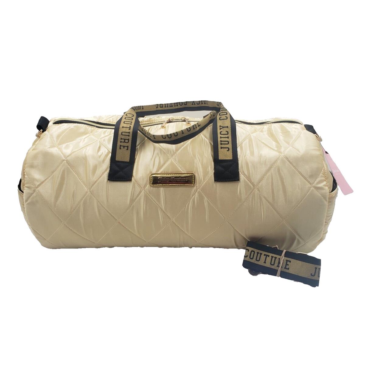 Juicy Couture Gold Duffle Bag Shoulder Strap Travel Weekender 2020 Spell Out