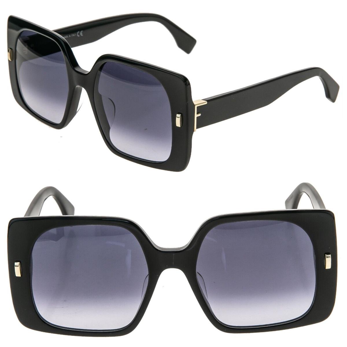 Fendi First 40036 Black Logo Fashion Sunglasses Oversized FE40036U 01W
