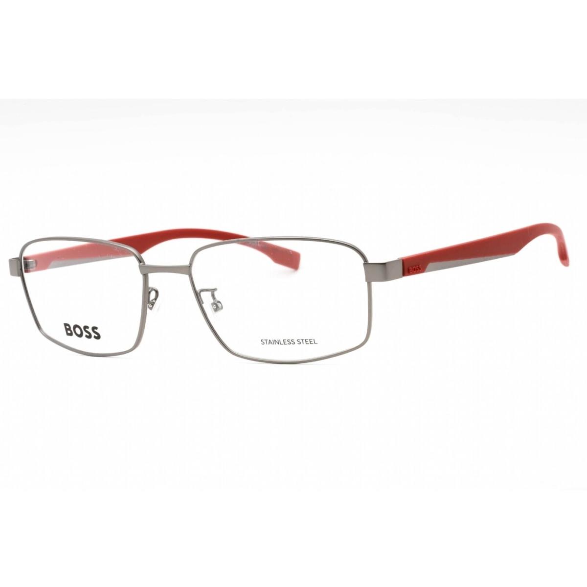Hugo Boss Men`s Eyeglasses Matte Dark Ruthenium Metal Frame Boss 1470/F 0R80 00