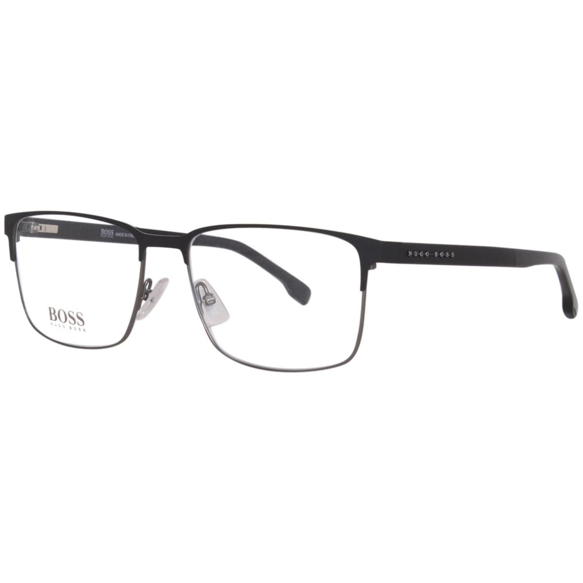 Hugo Boss 1301/U 003 Eyeglasses Men`s Matte Black Full Rim Rectangle Shape 57mm