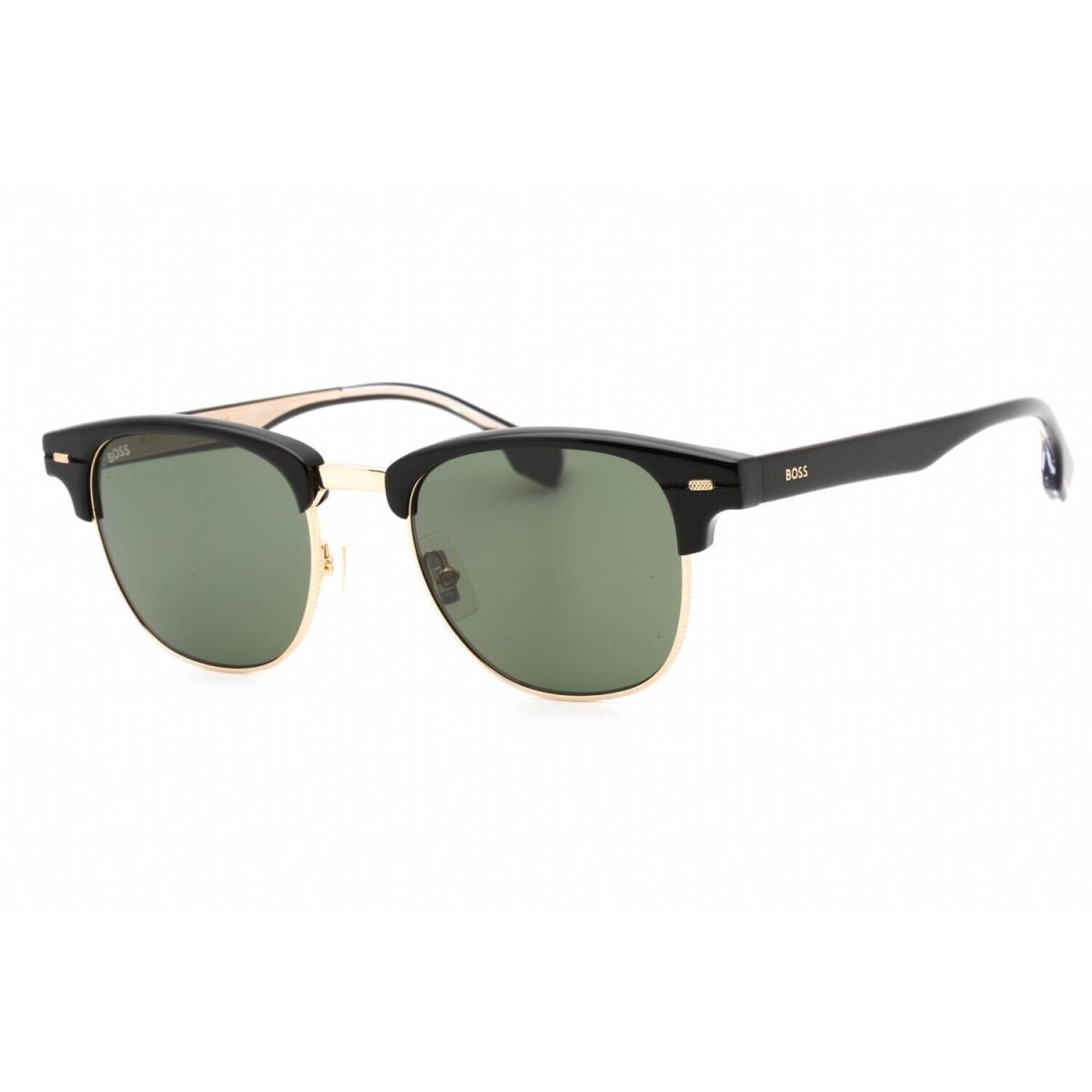 Hugo Boss 1381/S 2M2 QT Sunglasses Black Gold Frame Green Lenses 49mm