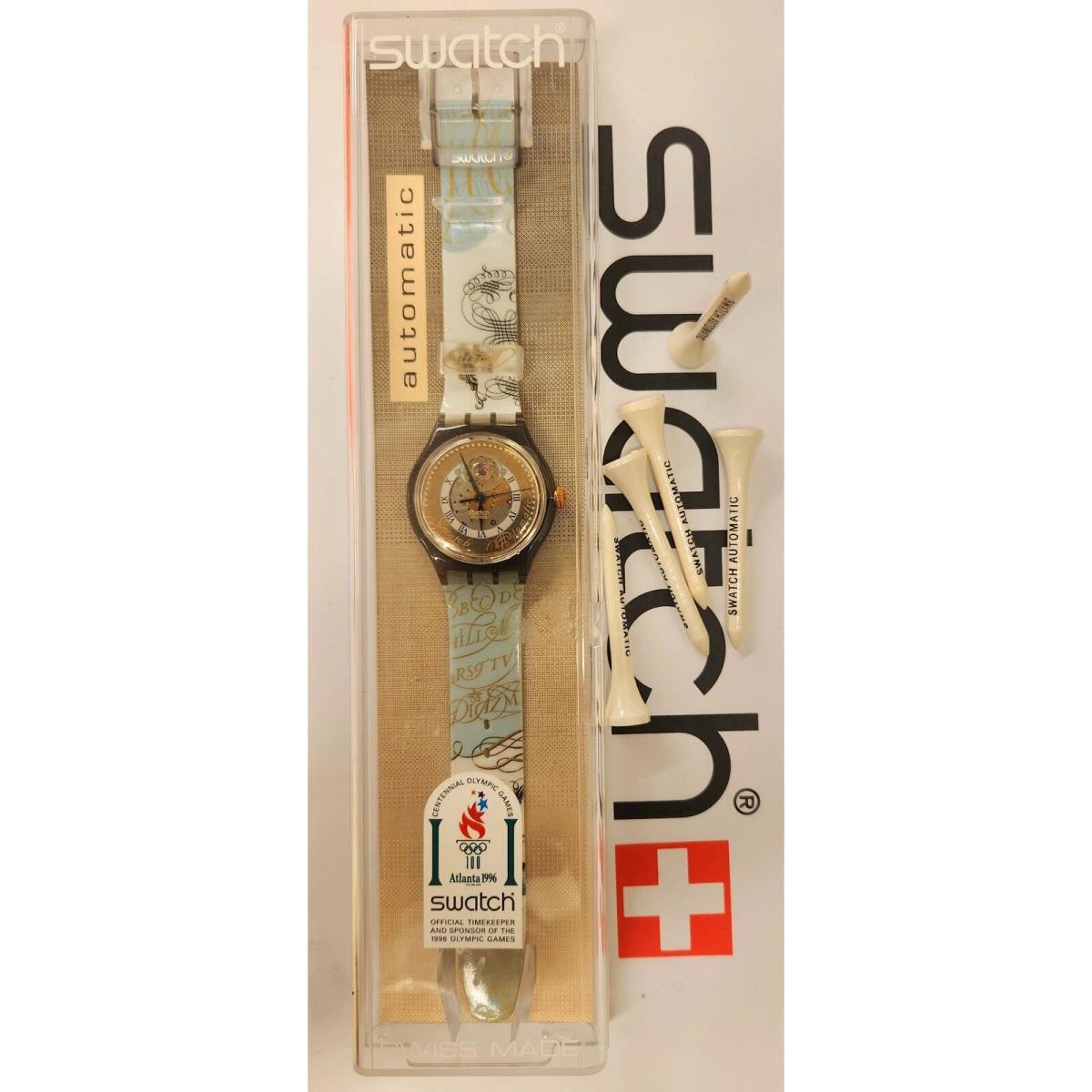 Vintage Swatch Automatic Watch Pitti SAM105 Bundle Lot with Golf Tees Nos