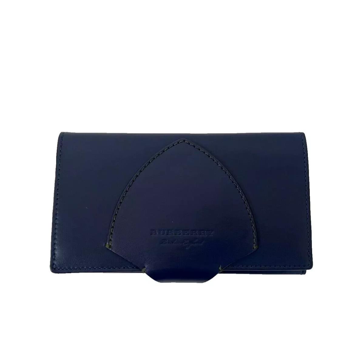 Burberry Two-tone Leather Continental Wallet- Indigo Blue Green