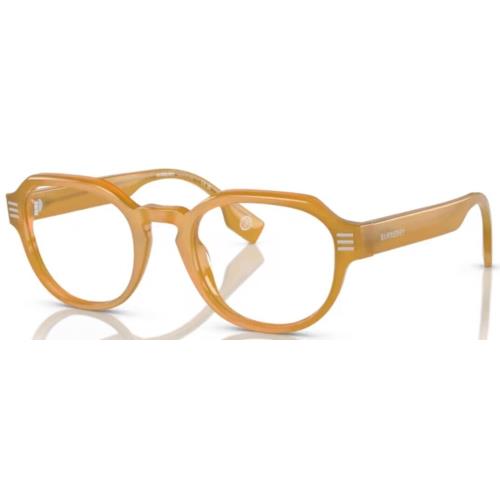 Burberry BE2386 4094 Eyeglasses Frame Men`s Opal Brown Full Rim Round Shape 49mm