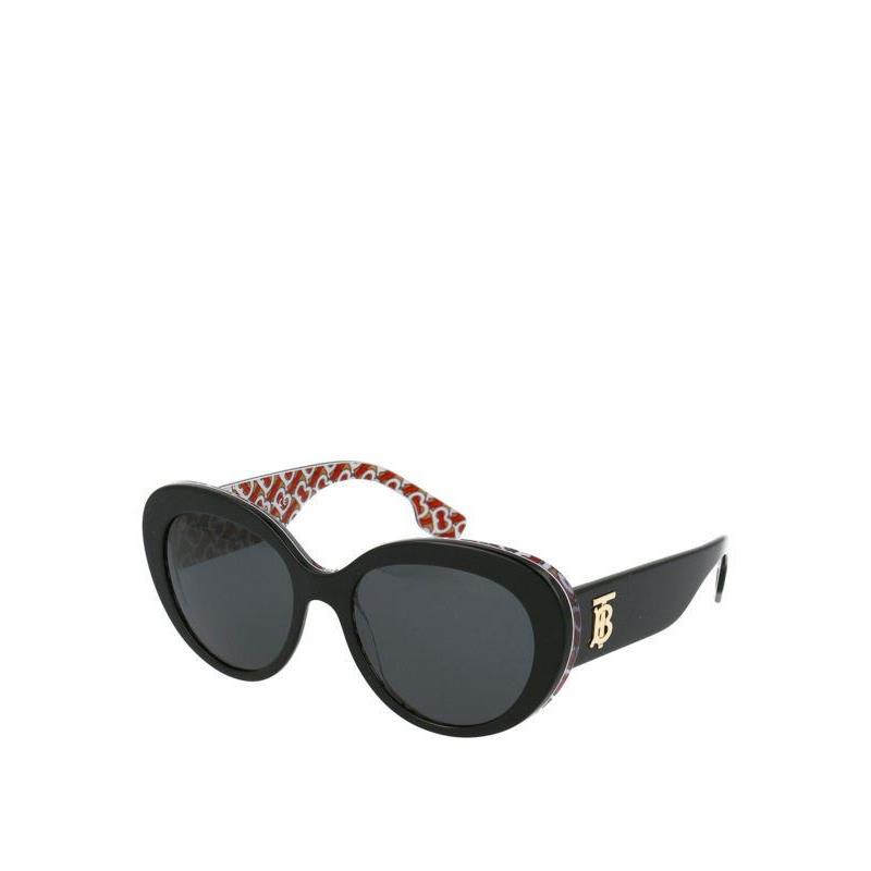 Burberry Sunglasses Rose Top Black On Print Tb Re W/ Grey Cat Eye BE4298-382287