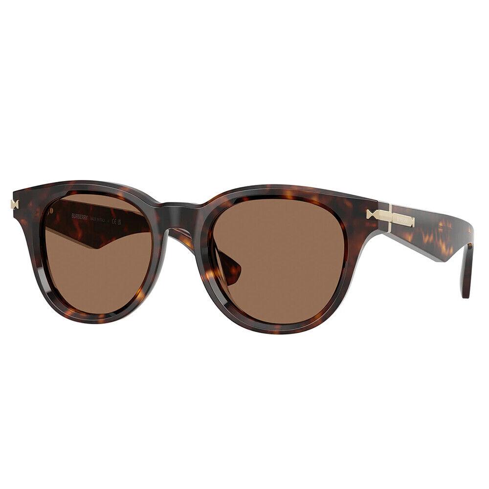 Burberry BE 4439 300273 Dark Havana Plastic Round Sunglasses Brown Lens