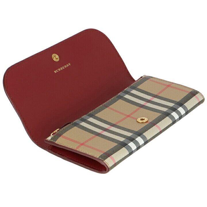 Burberry Brown Vintage Check Halton Continental Wallet Multiple Colors Beige