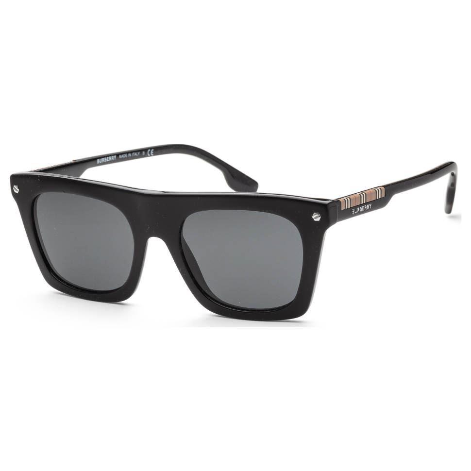 Burberry Women Sunglasses Camron Black W/ Grey Rectangle BE4318-300187 51