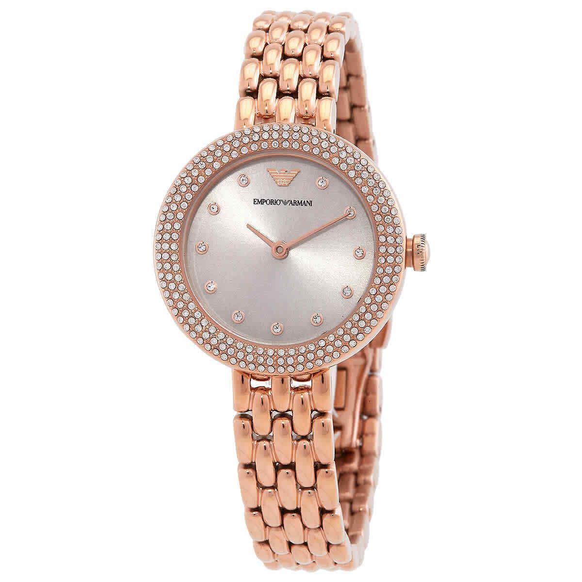 Emporio Armani Quartz Crystal Silver Dial Ladies Watch AR11508
