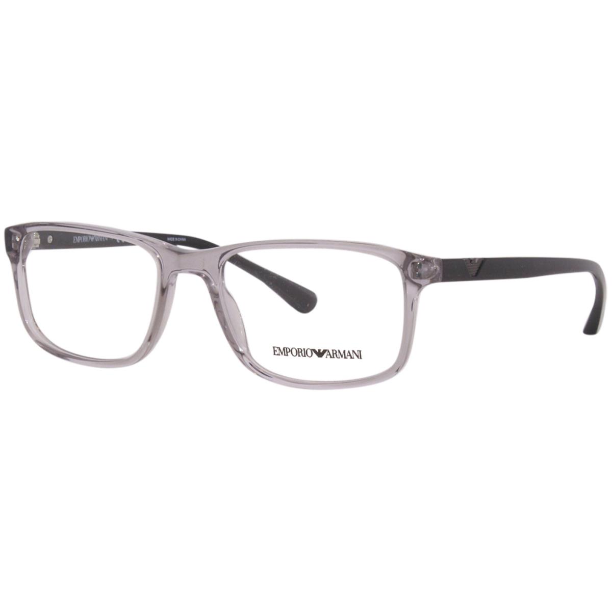 Emporio Armani EA3098 5029 Eyeglasses Frame Men`s Transparent Grey Full Rim 53mm