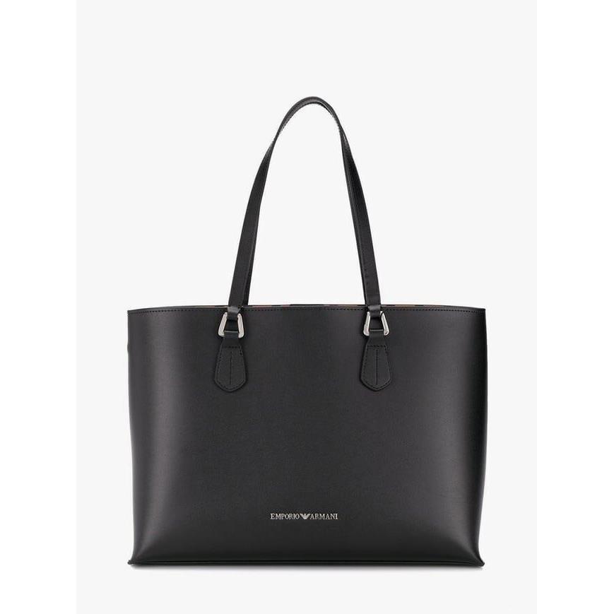 Emporio Armani Womens Bag Shopping Bag Tote M Ecovacchetta Black
