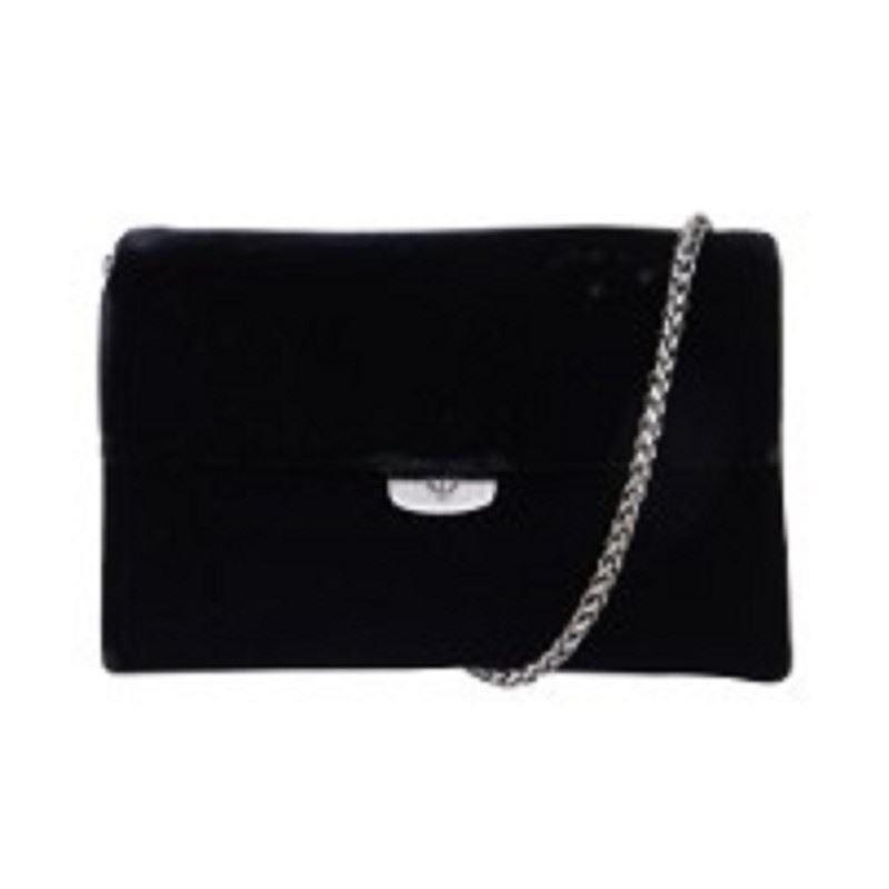 Emporio Armani Womens Bag Velvet Clutch Black