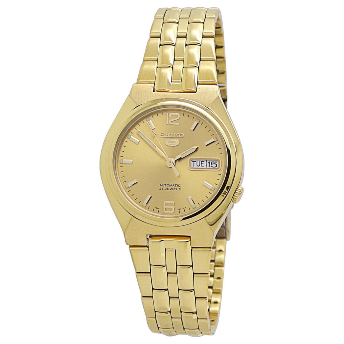 Seiko 5 21 Jewels Automatic Gold-tone Stainless Steel Men`s Watch SNKL64