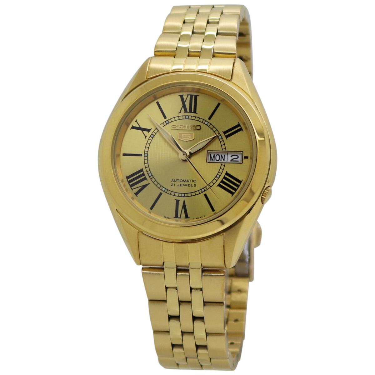 Seiko 5 Vintage Automatic Gold Tone Dial Gold Tone Men`s Watch SNKL38