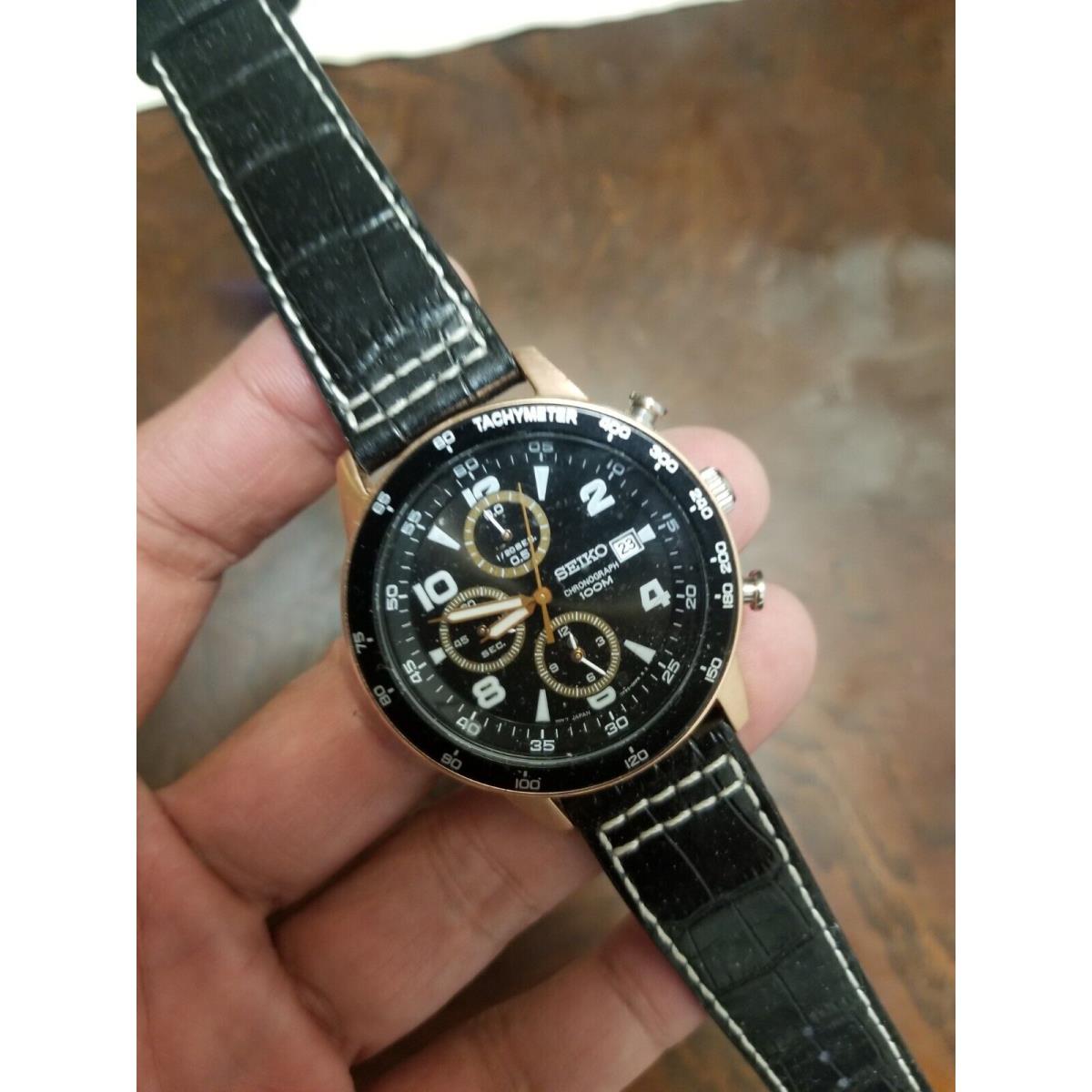 Seiko Rose Gold Plated Men Watch But Chronograph Not Working Only