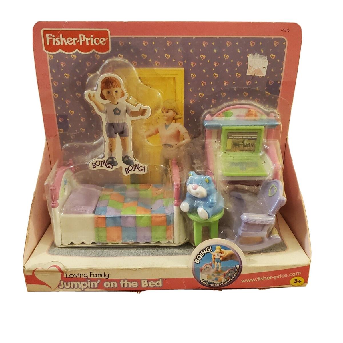 Fisher Price Loving Family Jumpin` ON The Bed Set 2001 Desk Chair Bed with Sound