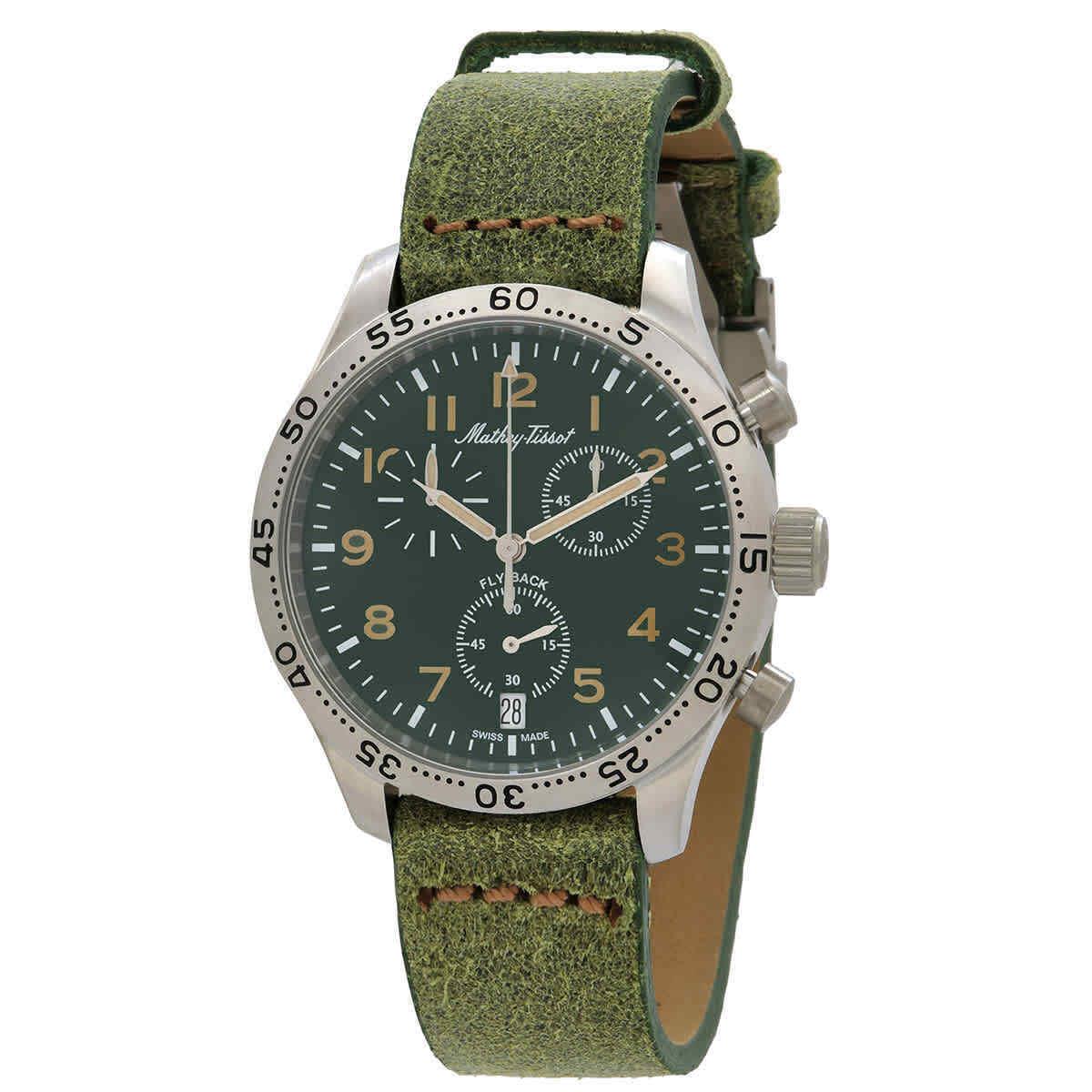 Mathey-tissot Type 21 Chronograph Green Dial Men`s Watch H1821CHALV