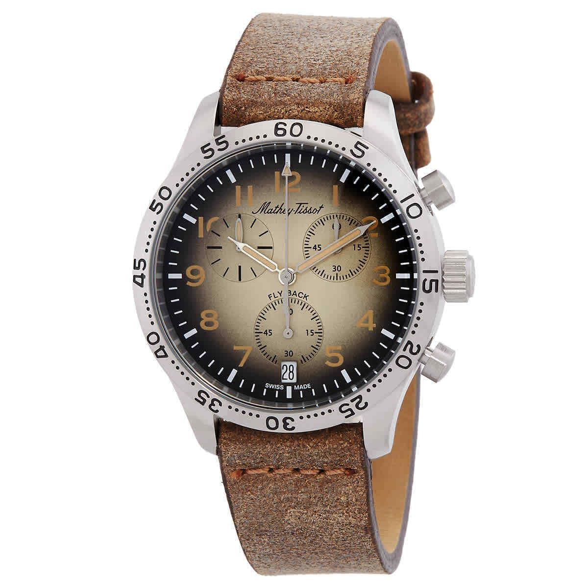 Mathey-tissot Type 21 Chronograph Brown Dial Men`s Watch H1821CHALM