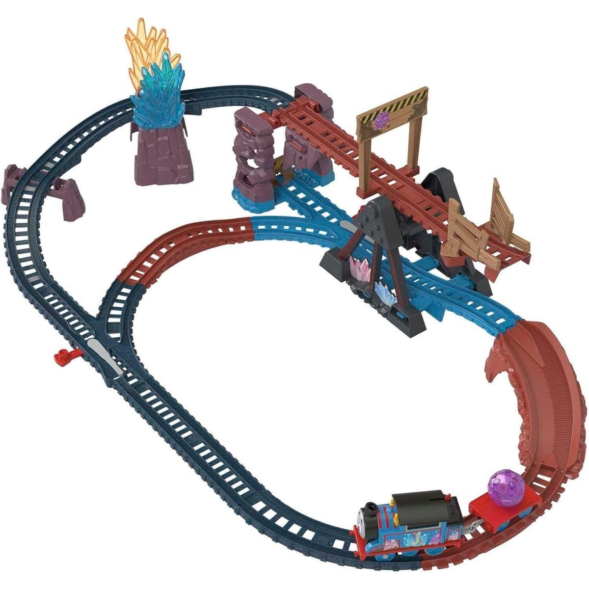 Motorized Toy Train Set Crystal Caves Adventure with Thomas Tipping Bridge 8