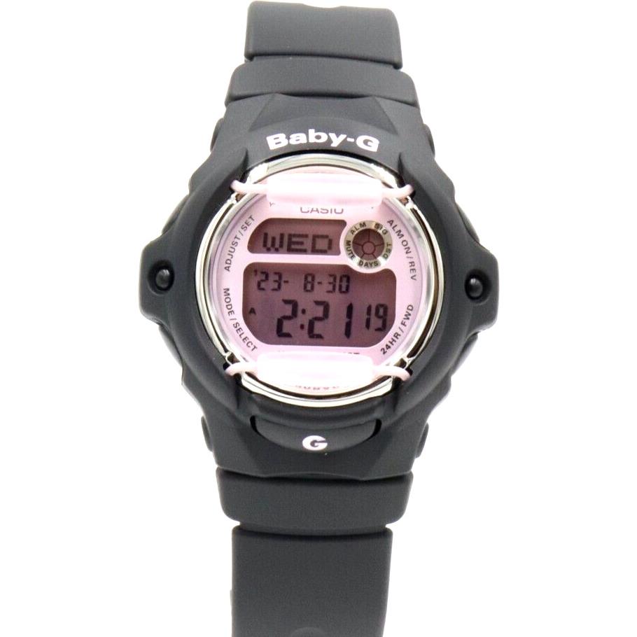 Casio Baby-g Pink Chrono Women Black Silicone Watch 40mm BG169M-1