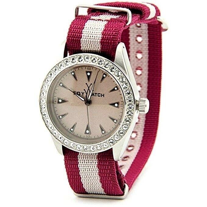 Toy Watch Women`s VI08SL Stainless Steel Swarovski Crystals Burgundy 36mm Watch by ToyWatch