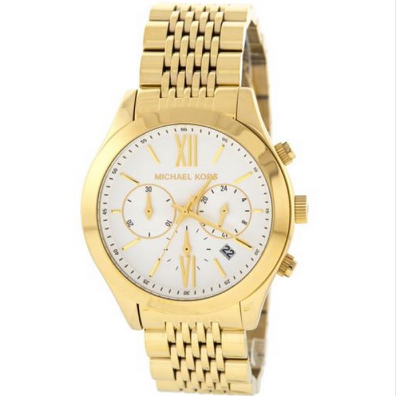 Michael Kors Brookton Gold Tone Roman `S Dial Chronograph Bracelet Watch MK5762
