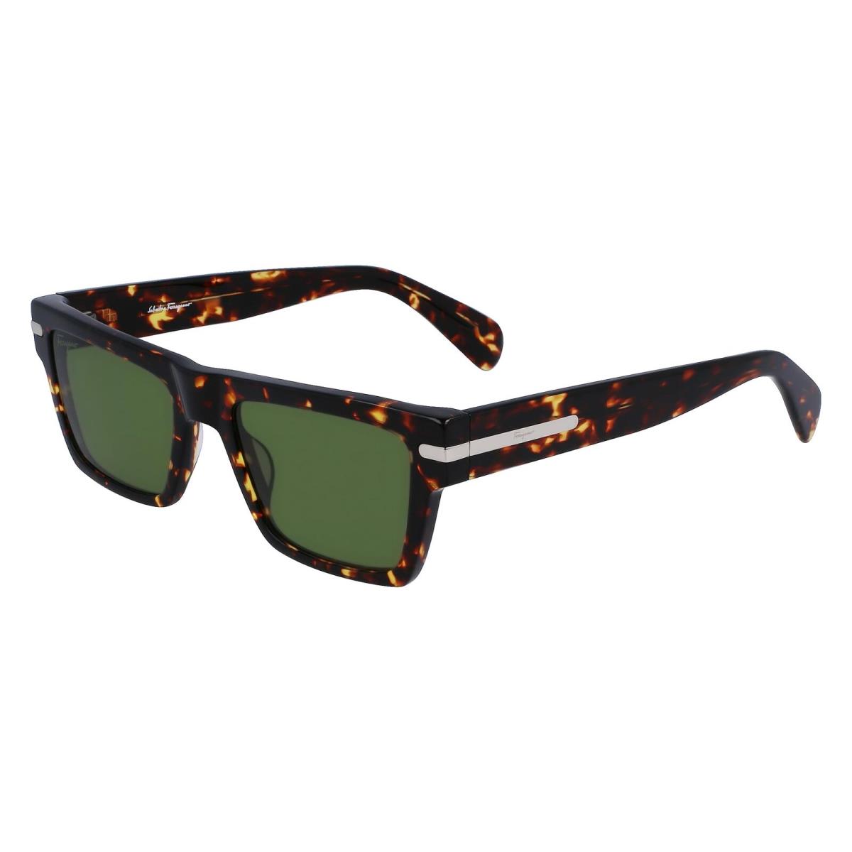 Ferragamo SF-1086S 219 Dark Tortoise Sunglasses with Green Lenses 54/19/145