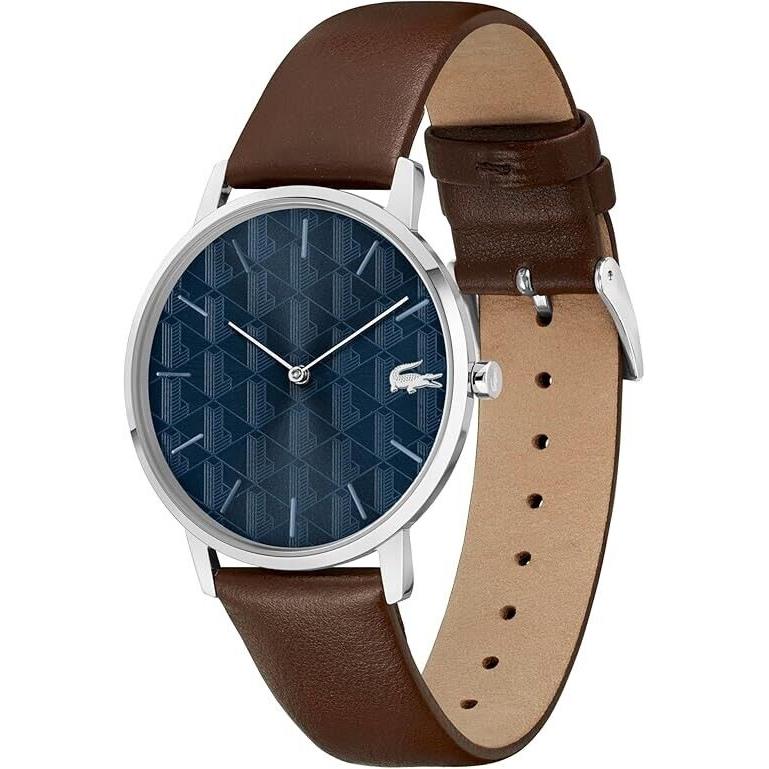 Lacoste Men`s Quartz Stainless Steel Case Watch Brown Leather Model 2011307
