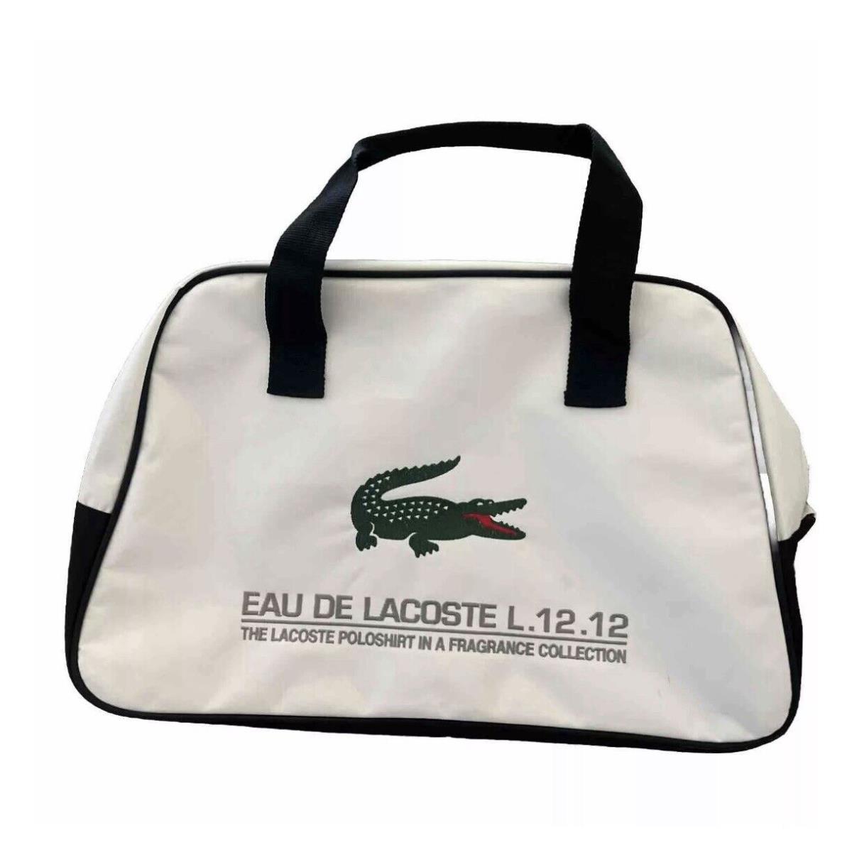 Eau de Lacoste L.12.12 White Messenger Duffle Travel Tote Bag Shoulder Strap