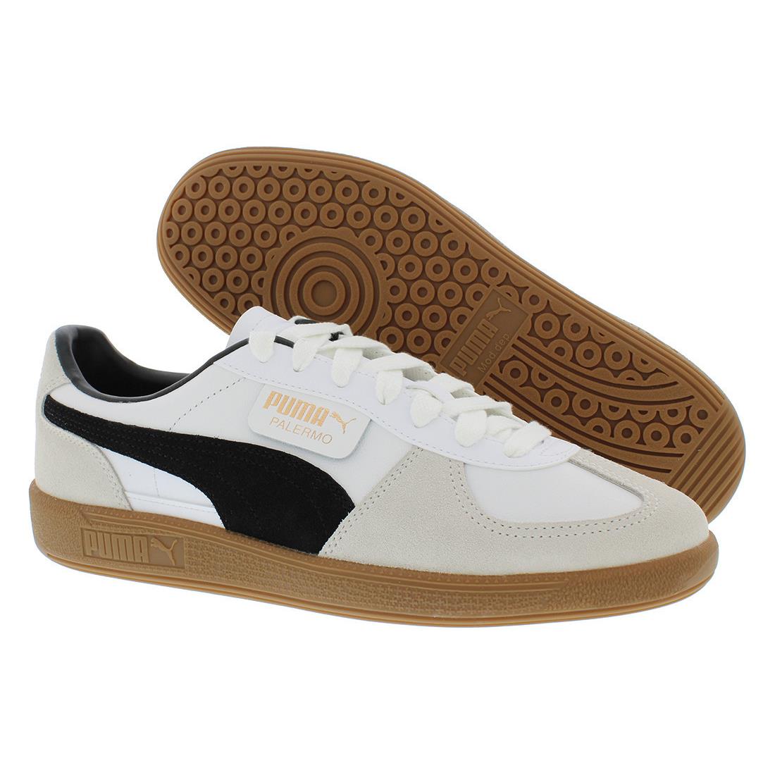 Puma Palermo Leather Mens Shoes - White/Vapor Grey/Gum, Main: White