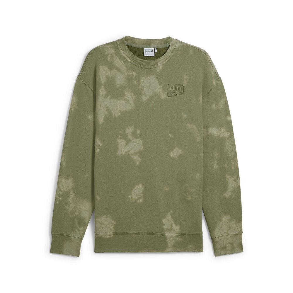 Puma Downtown Re:place Crew Hoodie Mens Green Casual Outerwear 62676440