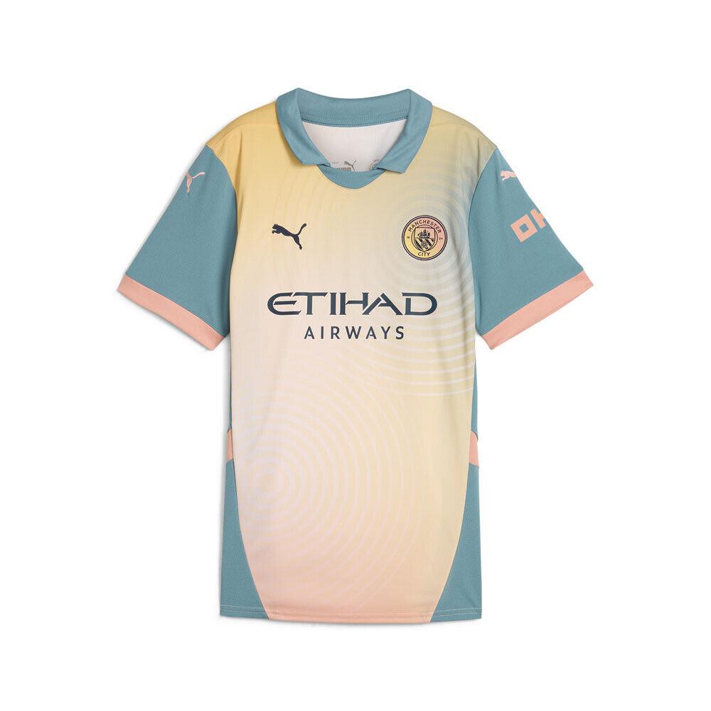 Puma Mcfc Fourth Collared Short Sleeve Soccer Jersey Womens Pink 775141