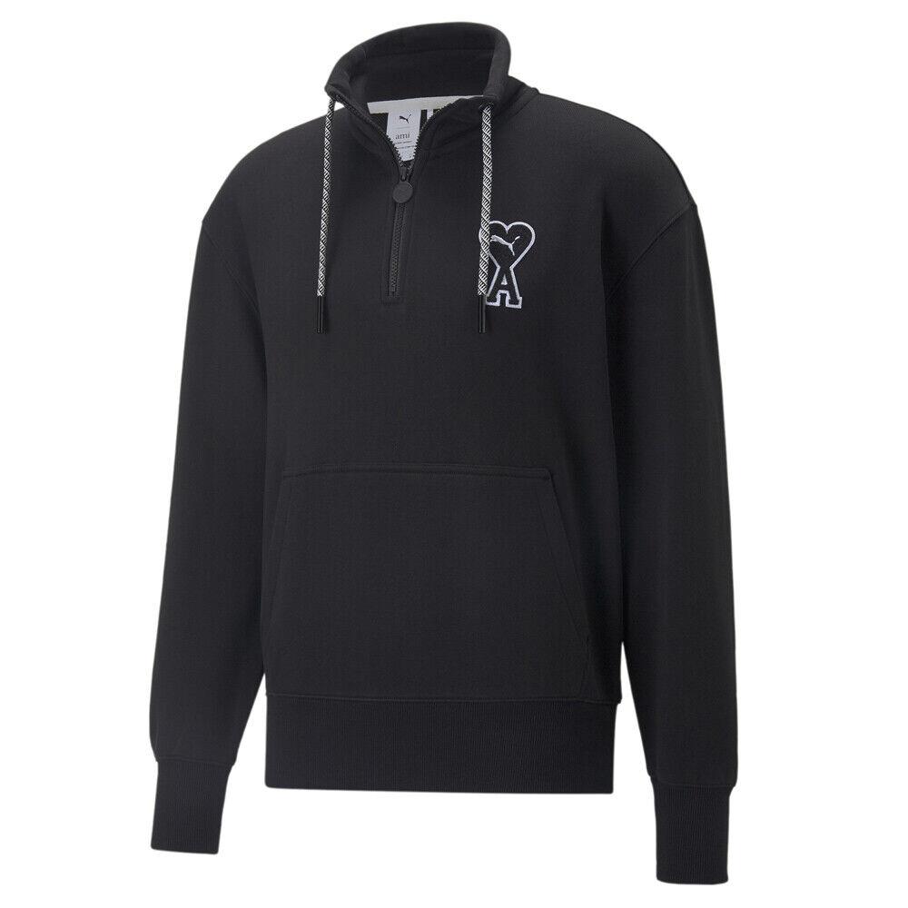 Puma Ami X Quarterzip Logo Mockneck Sweatshirt Mens Size S 53599301