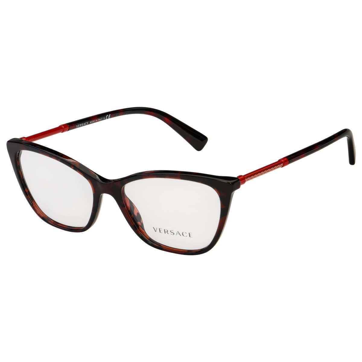 Versace Varsace Eyeglasses Red Havana W/ Demo Lens VE3248-989 54-16-140
