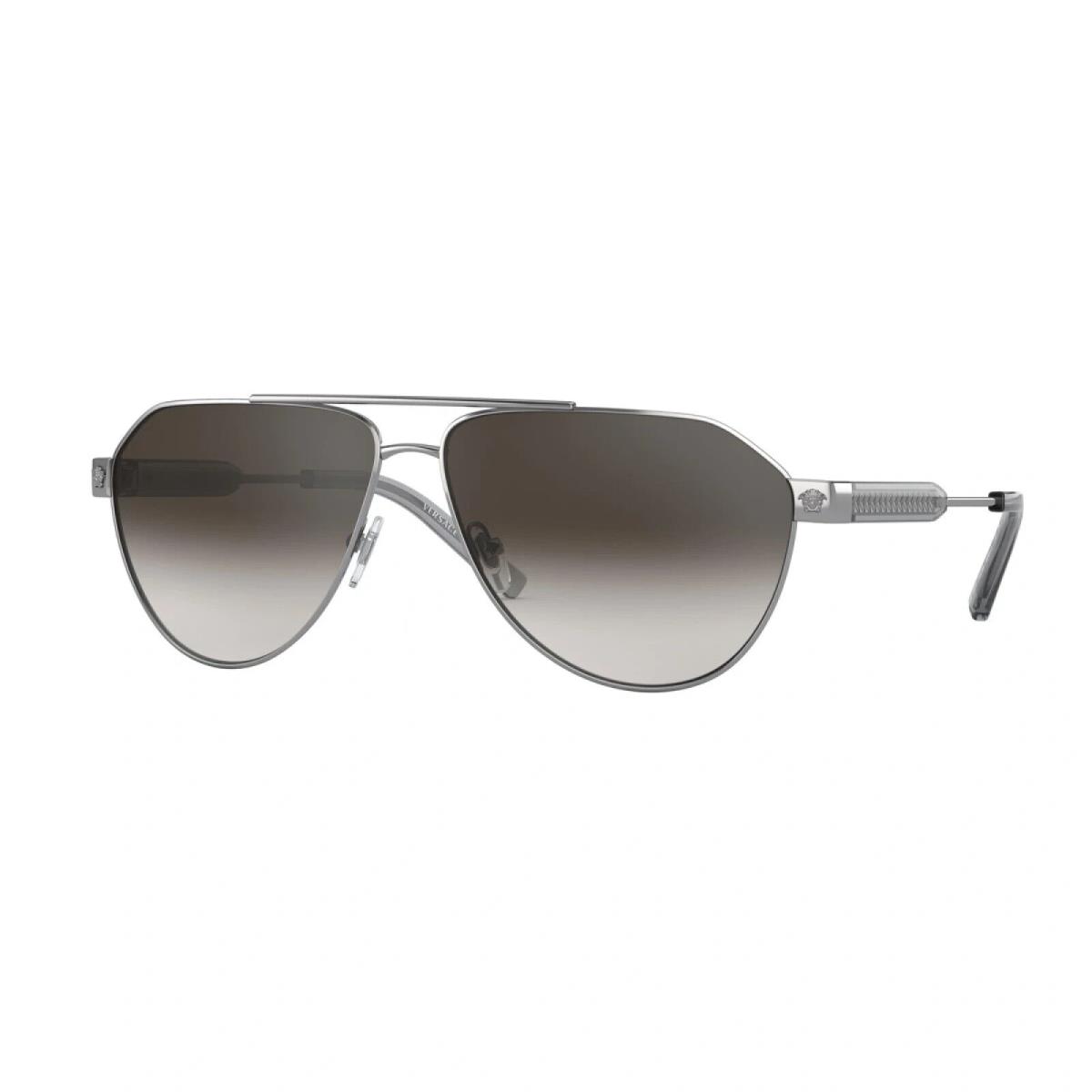 Versace Aviator Sunglasses VE2223 10016I Gunmetal / Grey Gradient Lens 62mm