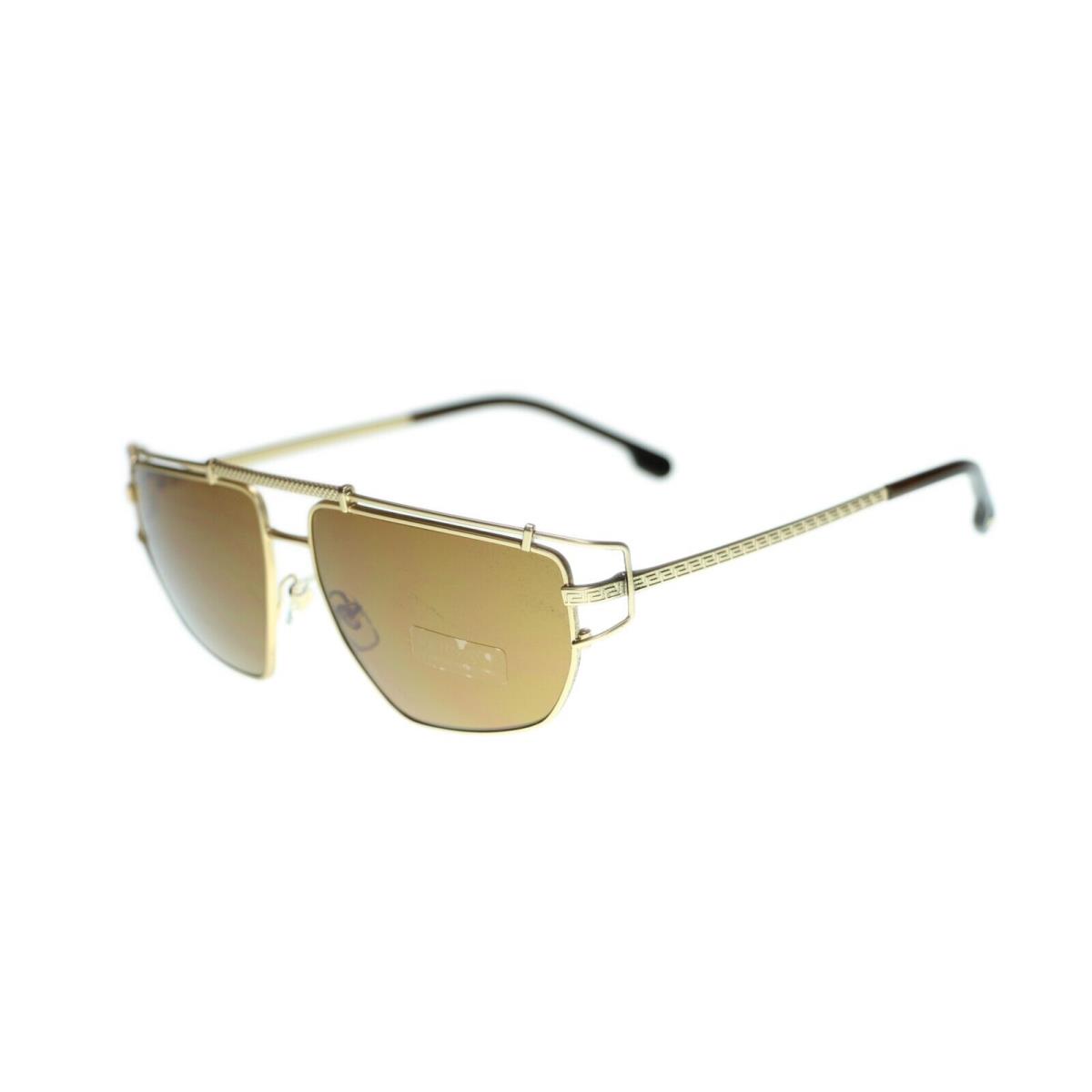 Versace Aviator Unisex Sunglasses VE2202 1410/73 Gold / Light Brown Lens 57mm