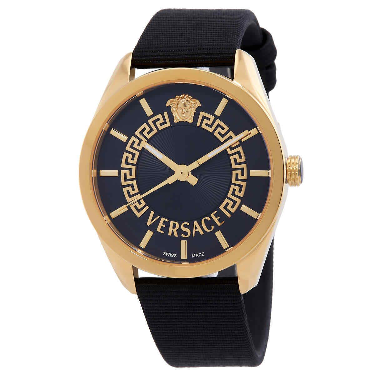 Versace V Circle Quartz Black Dial Ladies Watch VE8A00224