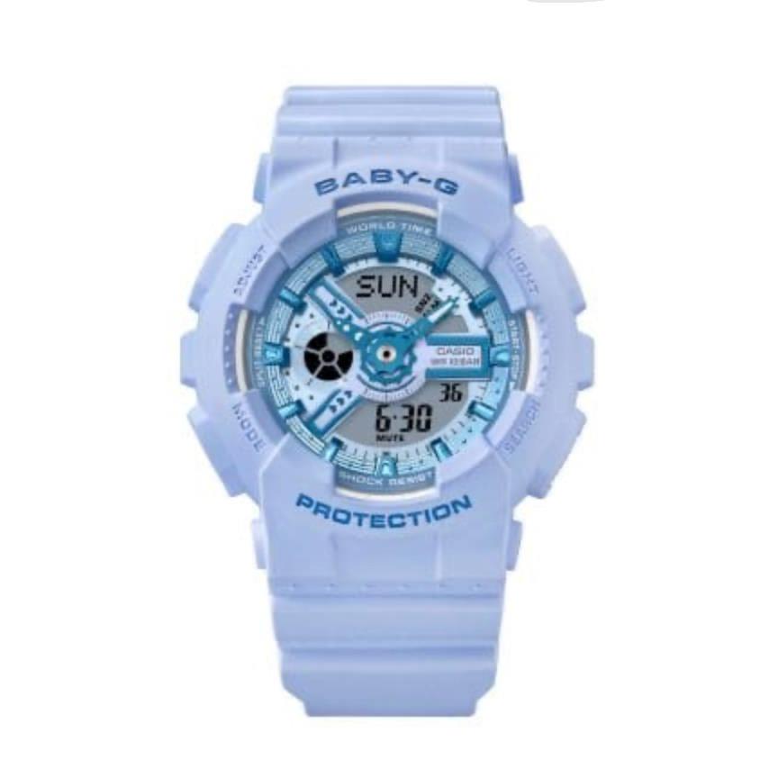 Casio Baby-g BA110YK-2A Light Blue Resin Digital Analog Quartz Wrist Watch