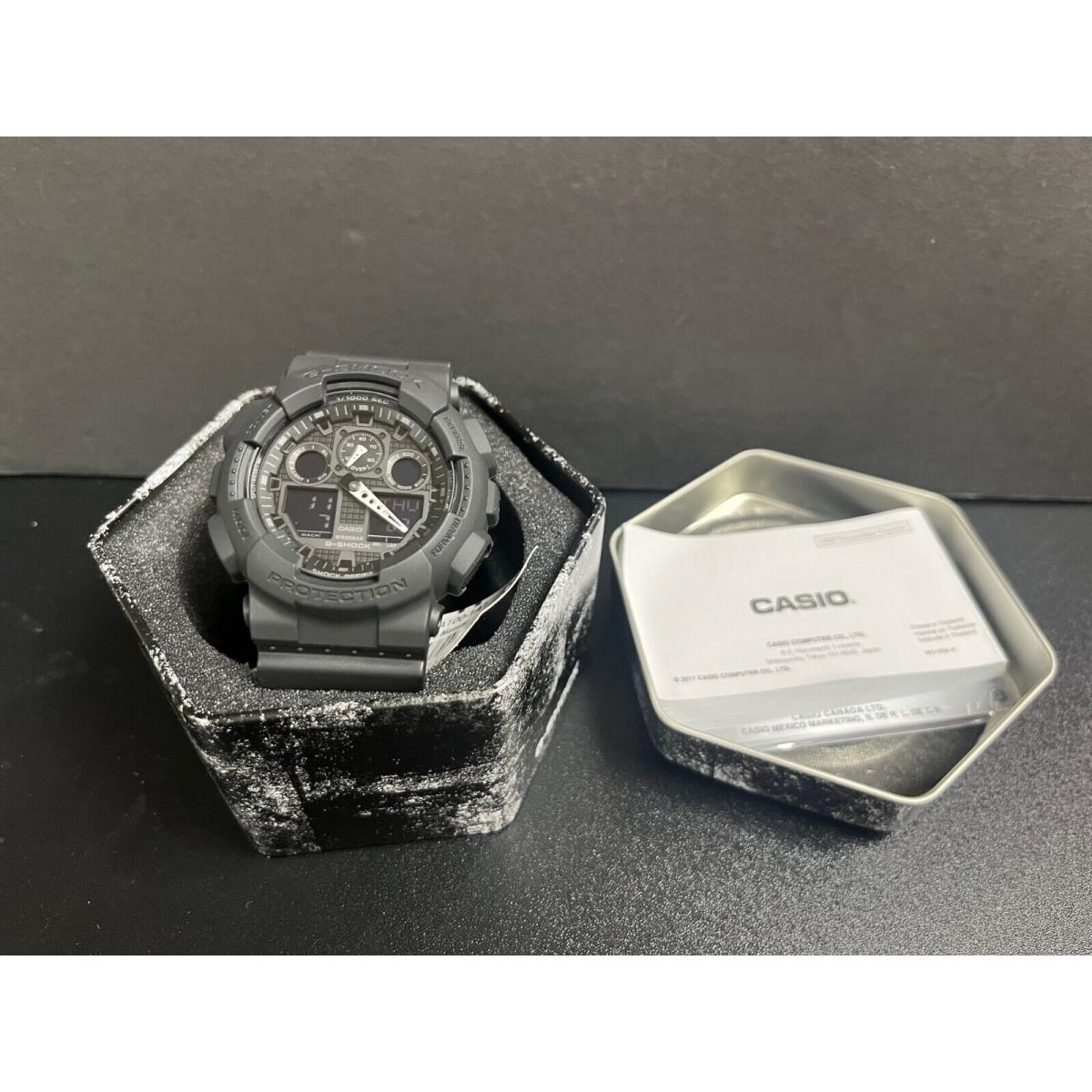 Casio Men`s Watch G-shock Black Resin Strap Analog-digital GA100-1A1