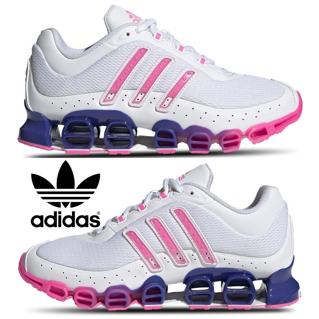 Adidas Originals Megaride Women`s Shoes Casual Sport Running Sneakers White White/Lucid Pink/Lucid Blue