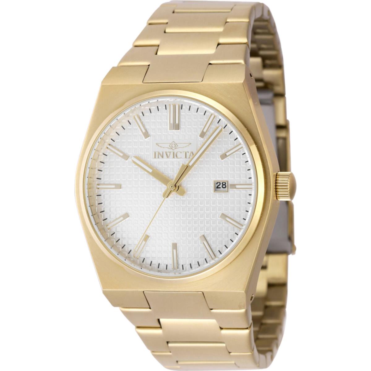 Men`s Watch Speedway Quartz Silver Dial Yellow Gold Steel Bracelet 48400 by Invicta
