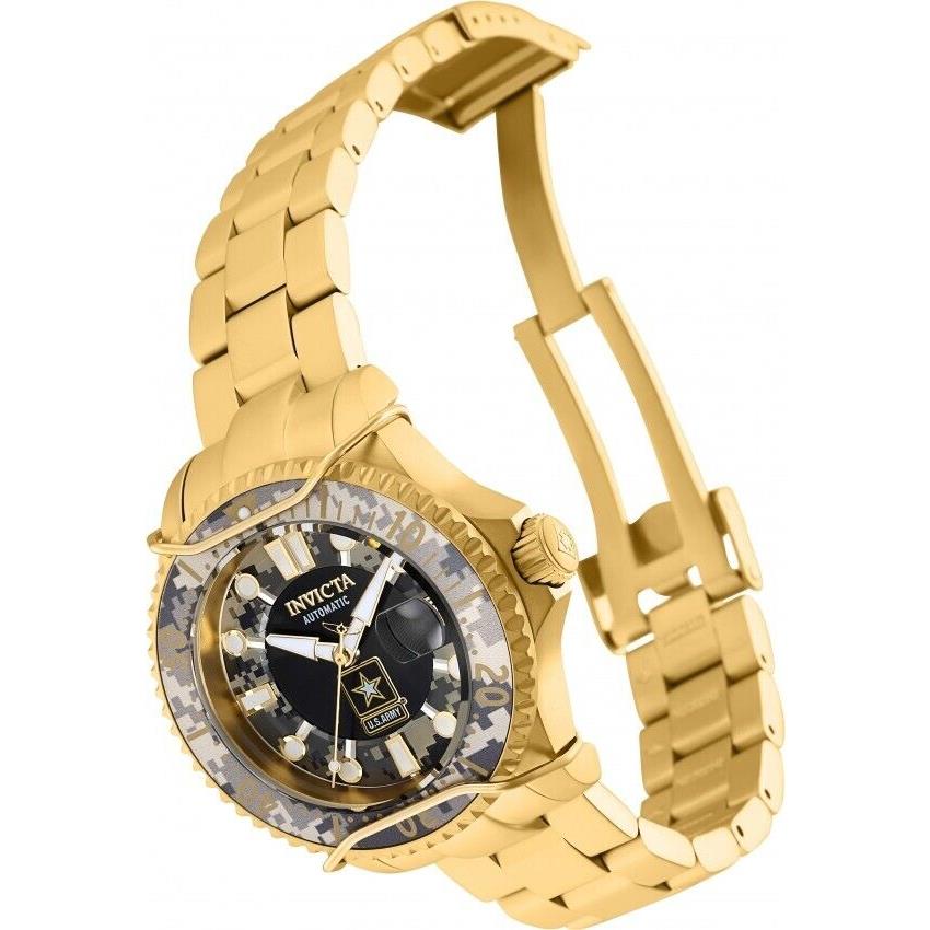 Invicta U.s. Army Women`s Automatic Watch 31857 Camo Dial 38mm Gold